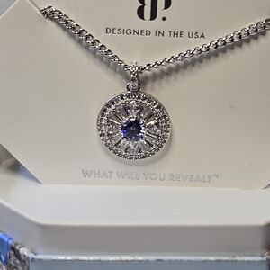 Elegant Silver Necklace with Blue Gemstone